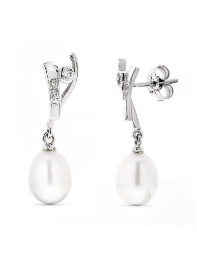 18K PENDIENTES ORO BLANCO...