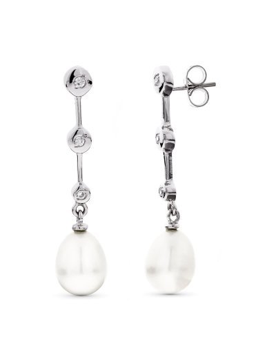 18K PENDIENTES ORO BLANCO...