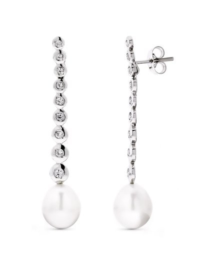 18K PENDIENTES ORO BLANCO...