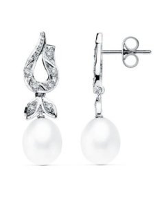 18K PENDIENTES ORO BLANCO...