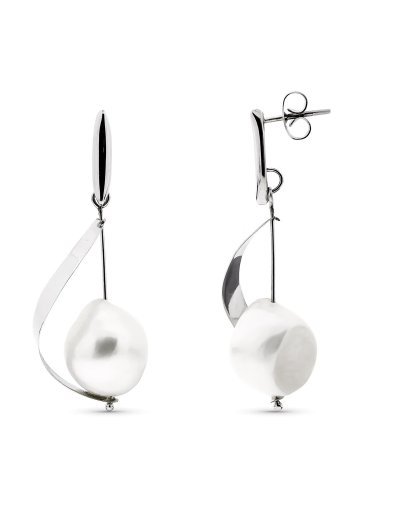 18K PENDIENTES ORO BLANCO...