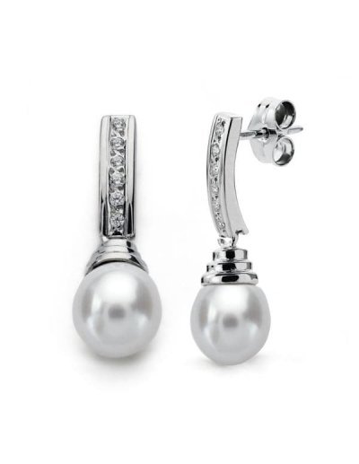 18K PENDIENTES ORO BLANCO...