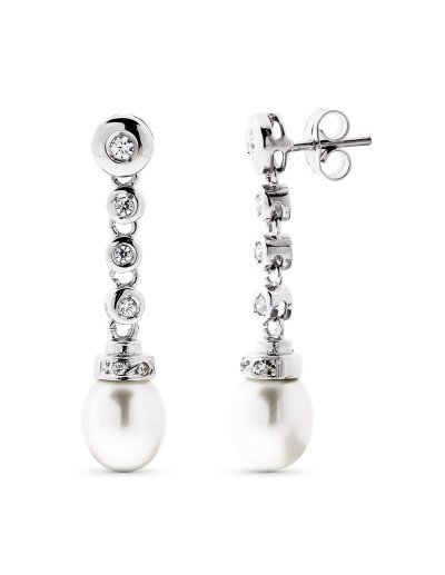18K PENDIENTES ORO BLANCO...
