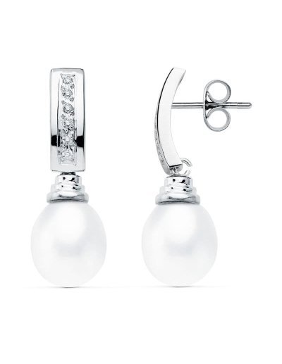 18K PENDIENTES ORO BLANCO...