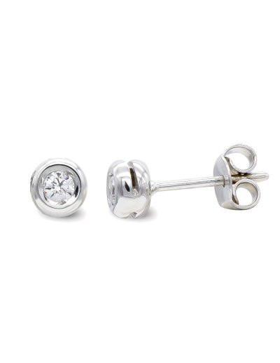 18K PENDIENTES ORO BLANCO Y...