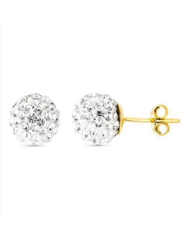 18K PENDIENTES BOLA CIRCONITAS 8 MM...