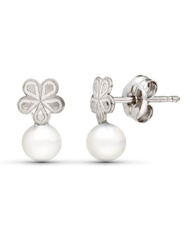 18K PENDIENTES ORO BLANCO...