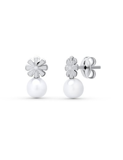 18K PENDIENTES ORO BLANCO...