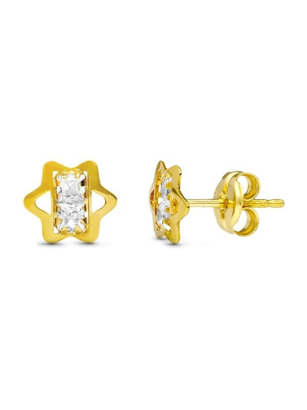 18K PENDIENTES ORO AMARILLO ESTRELLA...