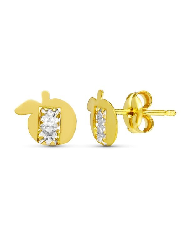 18K PENDIENTES ORO AMARILLO MANZANA...