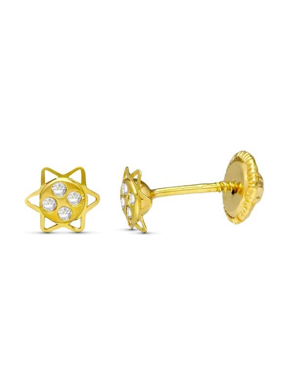 18K PENDIENTES ORO AMARILLO ESTRELLA...