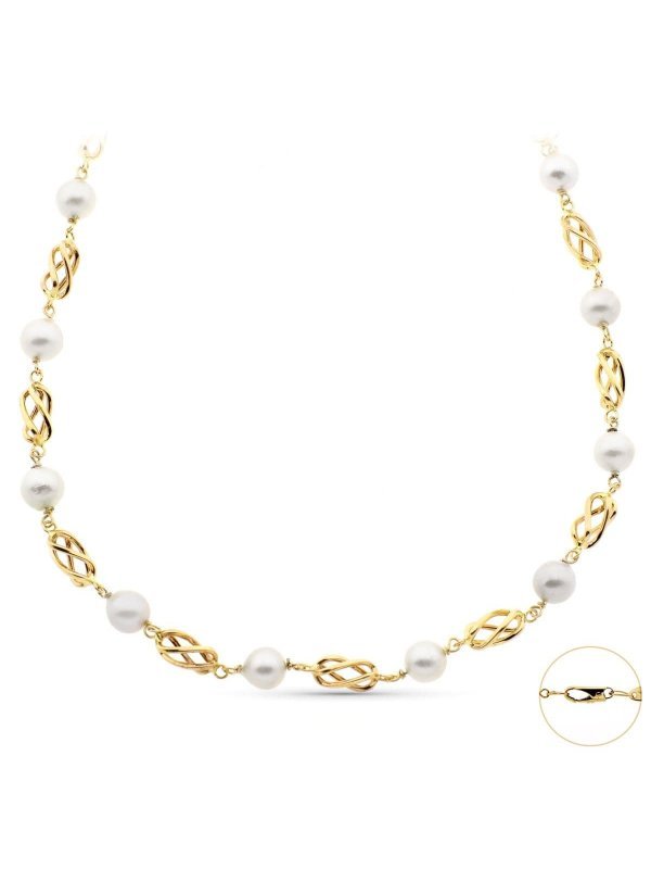 18K COLLAR ORO AMARILLO CON PERLA DE...