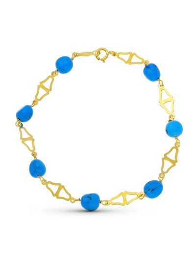 18K PULSERA TURQUESAS 18 CM