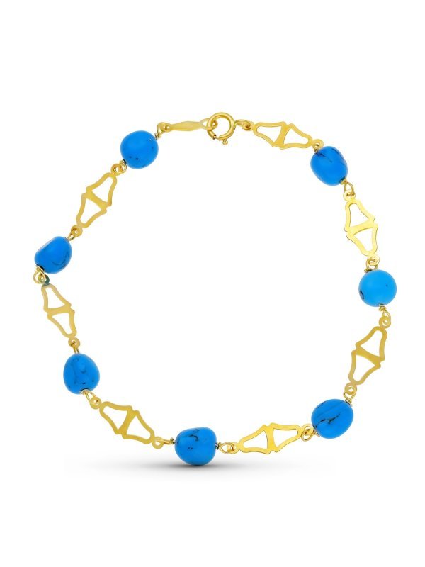 18K PULSERA TURQUESAS 18 CM