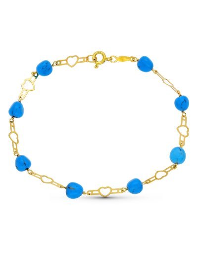 18K PULSERA TURQUESAS...