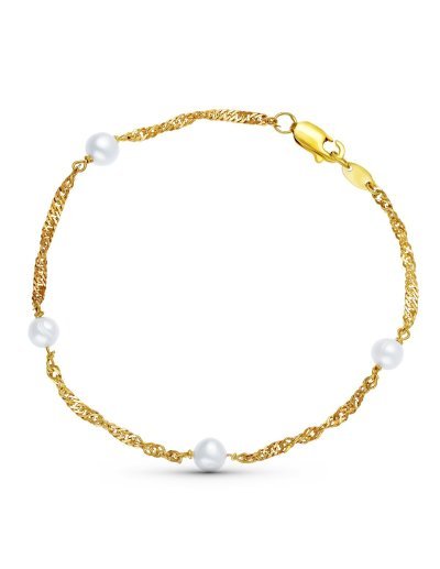 18K PULSERA PERLA 5 MM...