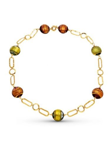 18K GARGANTILA COLLAR BOLAS MURANO 19...