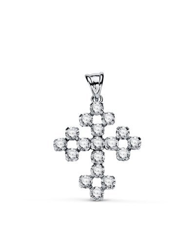 18K CRUZ ORO BLANCO CON...