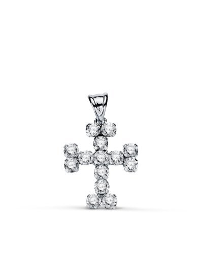 18K CRUZ ORO BLANCO CON...