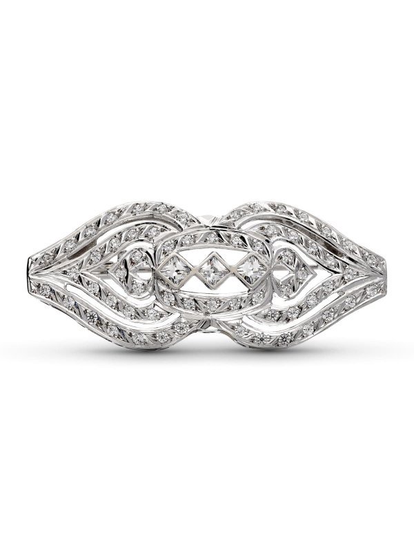 18K BROCHE ORO BLANCO CON CIRCONITAS