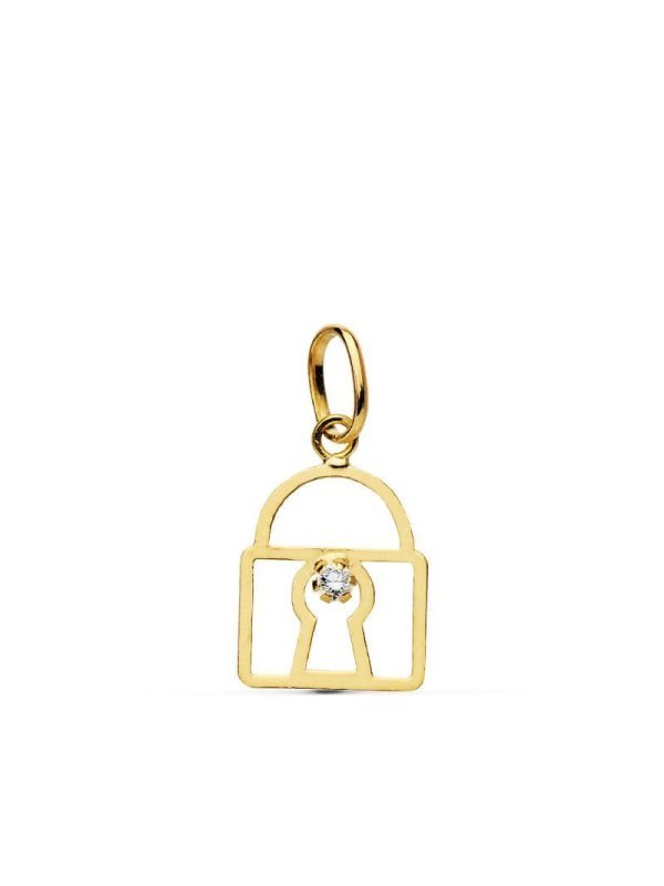 18K COLGANTE ORO AMARILLO CANDADO...