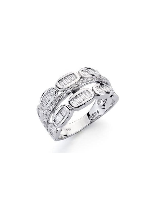 18K SORTIJA ORO BLANCO DIAMANTES...