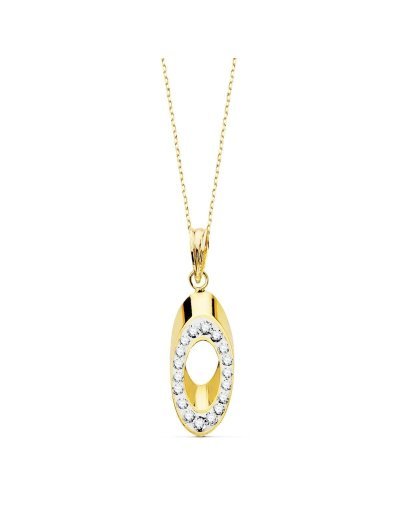 18K COLGANTE BICOLOR OVAL...