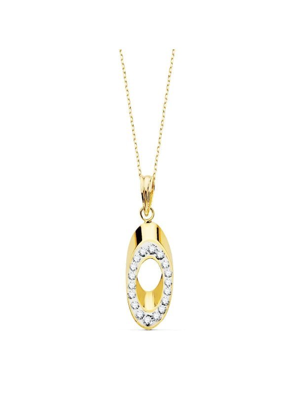 18K COLGANTE BICOLOR OVAL CIRCONITAS...