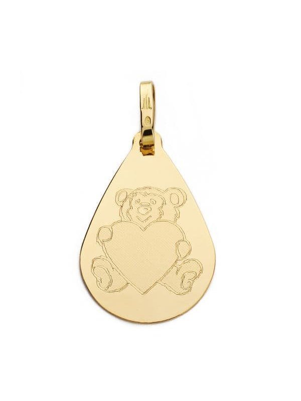18K COLGANTE GOTA OSO CORAZON 21X14 MM