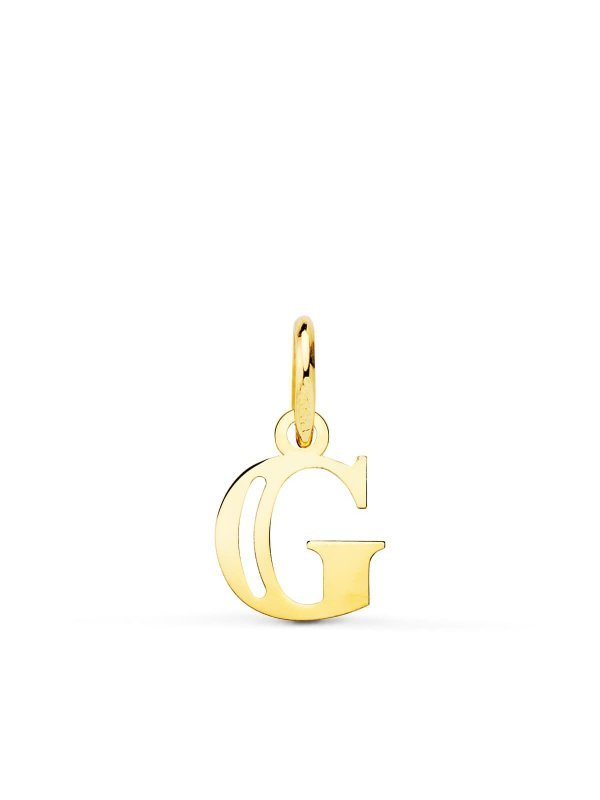 18K COLGANTE LETRA  G  . 11X9 MM