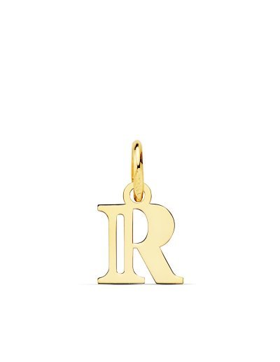 18K COLGANTE LETRA  R  11X9 MM