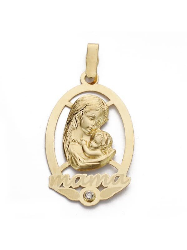 18K COLGANTE MADRE LASER. 25X16 MM