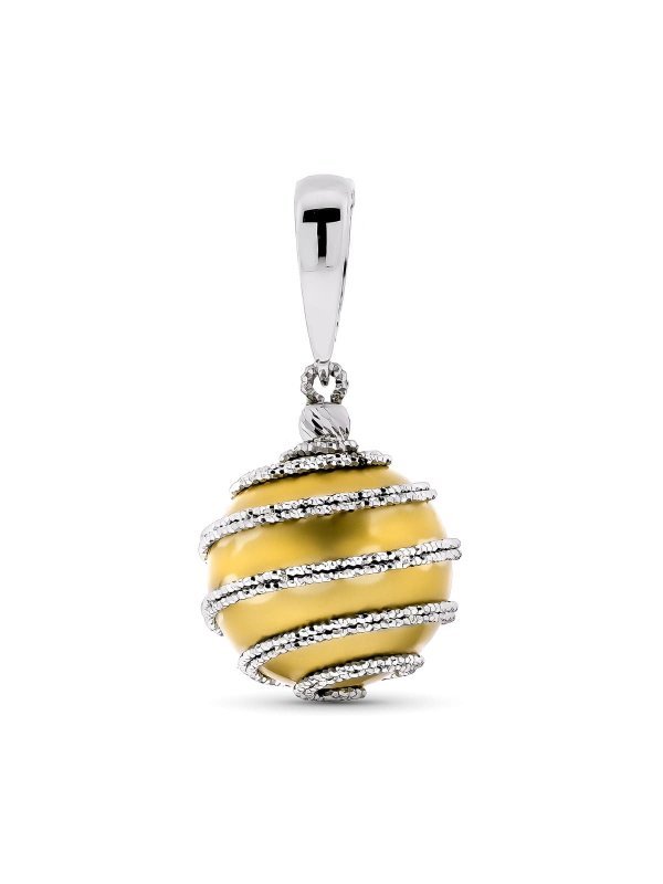 18K COLGANTE ORO BLANCO HUECO BOLA...