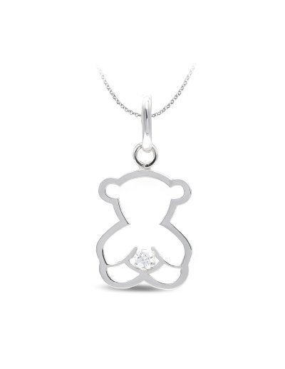 18K COLGANTE ORO BLANCO OSO...