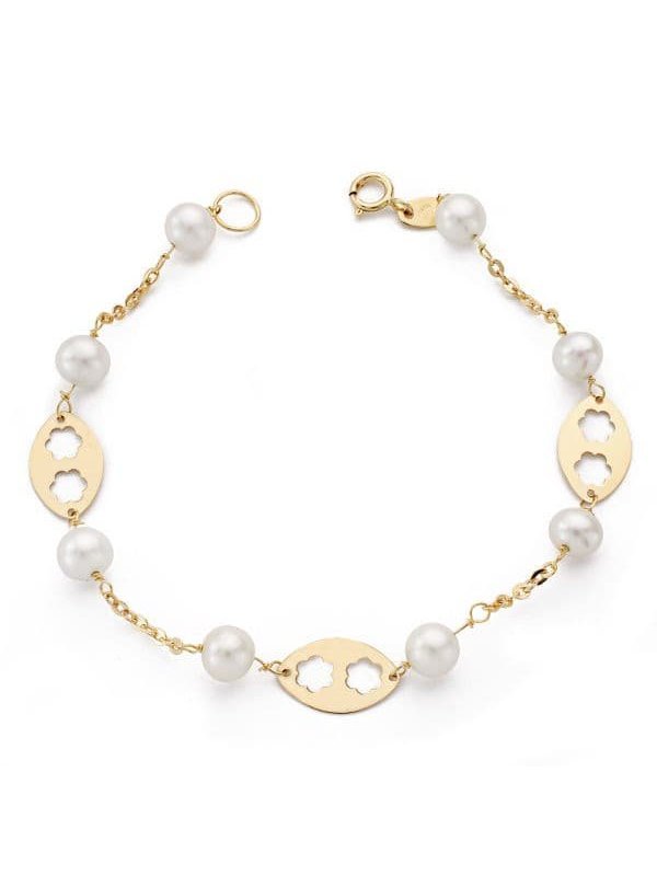 18K PULSERA COMUNION PERLA 5.5 MM 17.5CM