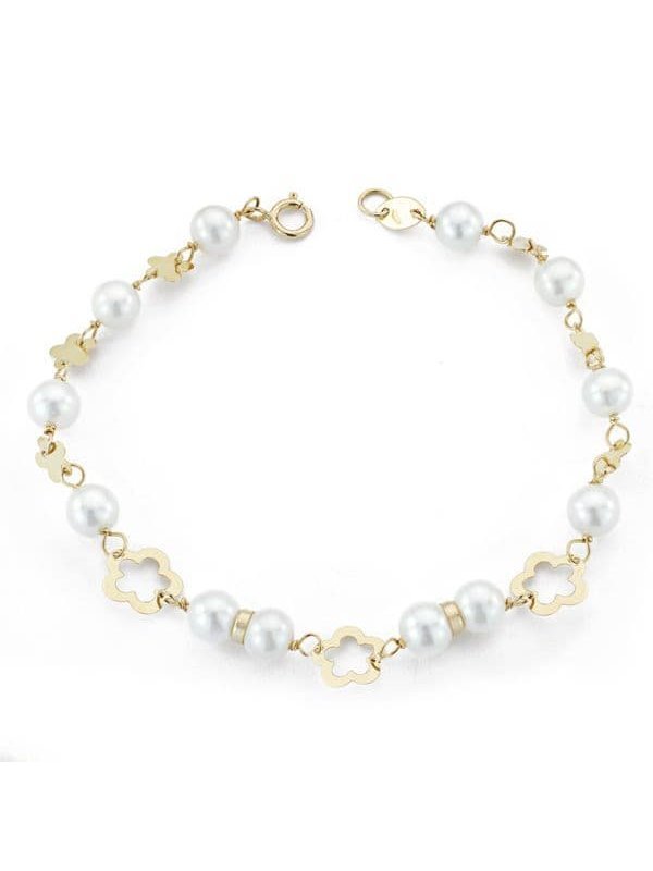 18K PULSERA COMUNION PERLA 5.5 MM...