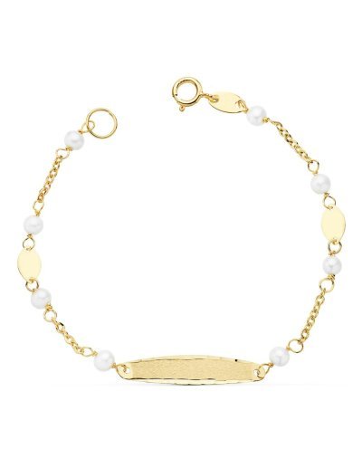 18K ESCLAVA COMUNION PERLA...