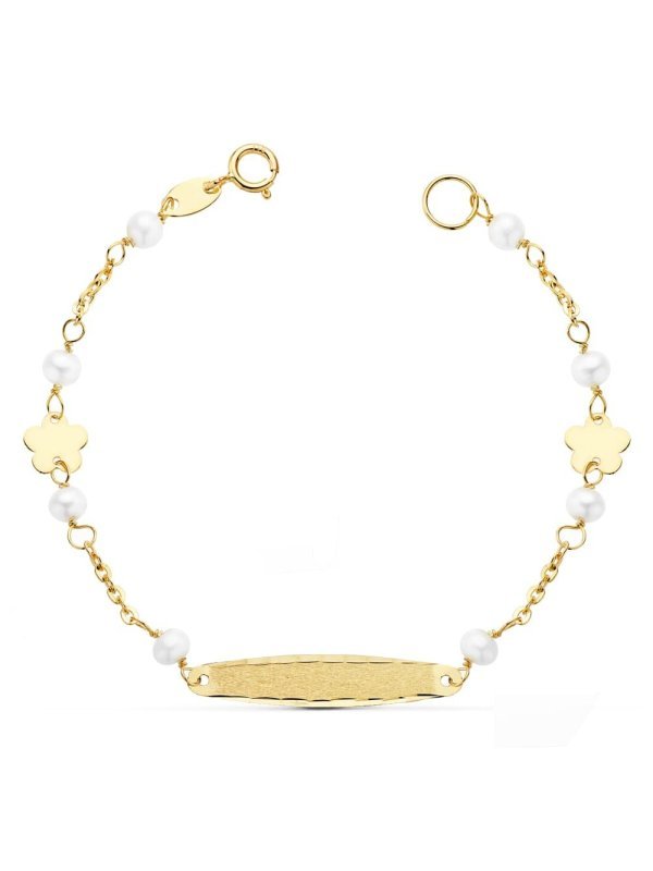 18K ESCLAVA PERLA 3.5 MM 14.5 CM