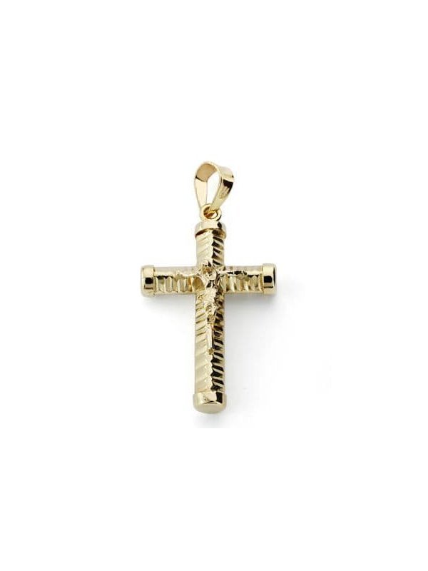 18K CRUZ CON CRISTO HUECA 24X15 MM