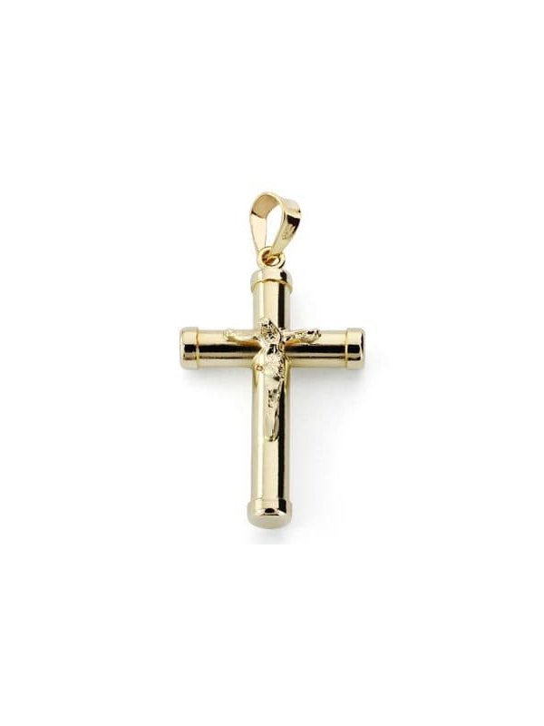 18K CRUZ CON CRISTO HUECA 24X15X3 MM