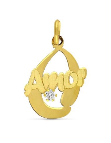18K COLGANTE ORO AMARILLO AMOR 17X11 MM