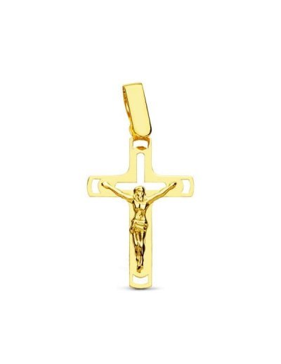 18K CRUZ CON CRISTO CALADA...