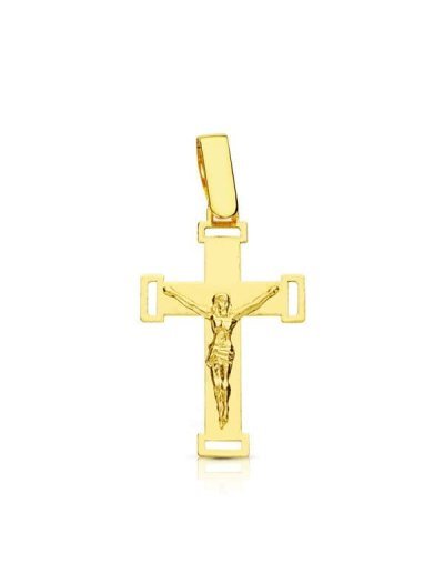 18K CRUZ CON CRISTO CALADA...