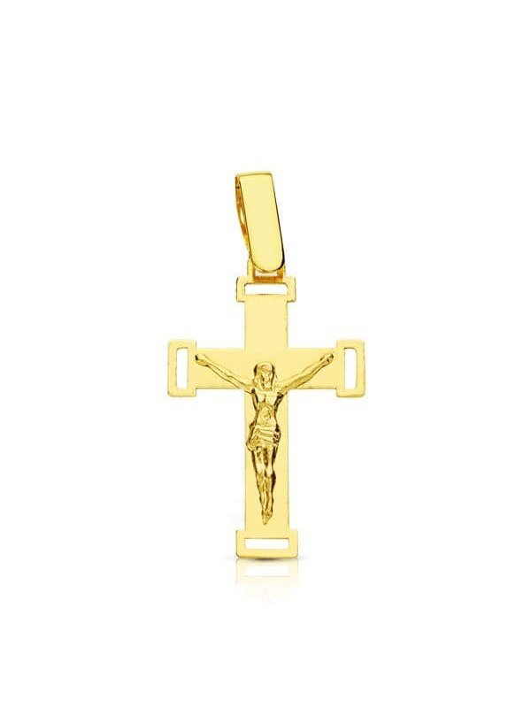 18K CRUZ CON CRISTO CALADA 22X13 MM