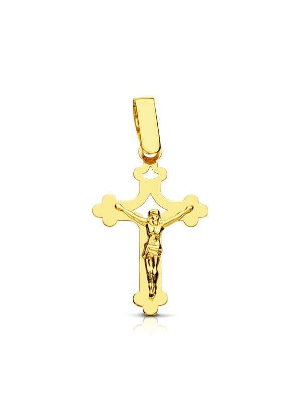 18K CRUZ CON CRISTO CALADA LASER....