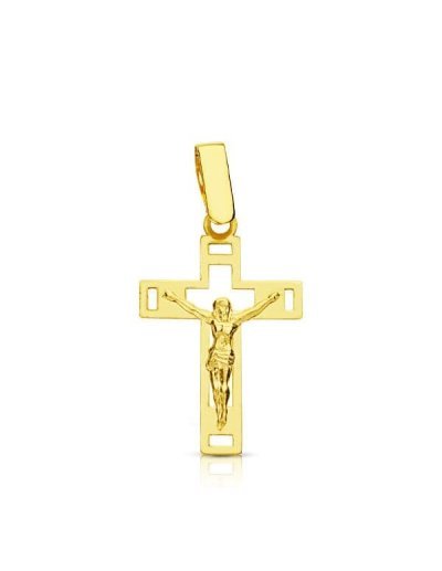 18K CRUZ CON CRISTO CALADA...