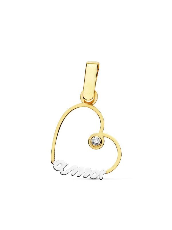 18K COLGANTE CORAZON AMOR 14X14 MM