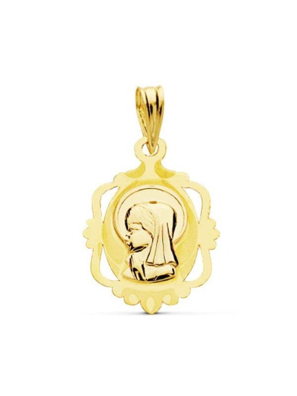 18K MEDALLA VIRGEN NIÃ‘A 20X14 MM