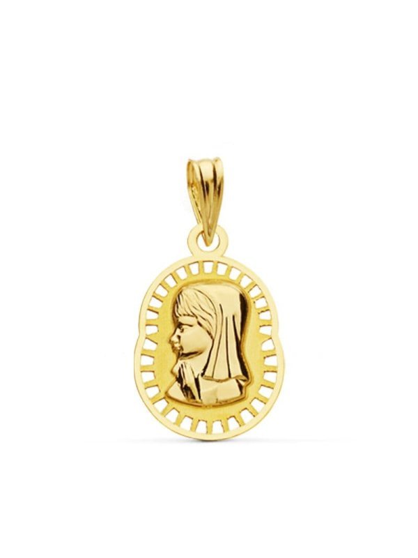 18K MEDALLA VIRGEN NIÃ‘A 19X12 MM