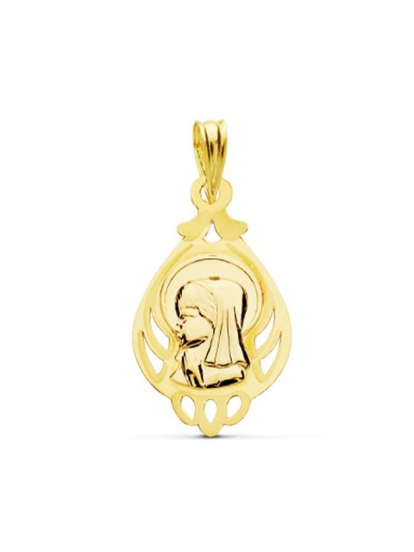 18K MEDALLA VIRGEN NIÃ‘A 21X12 MM